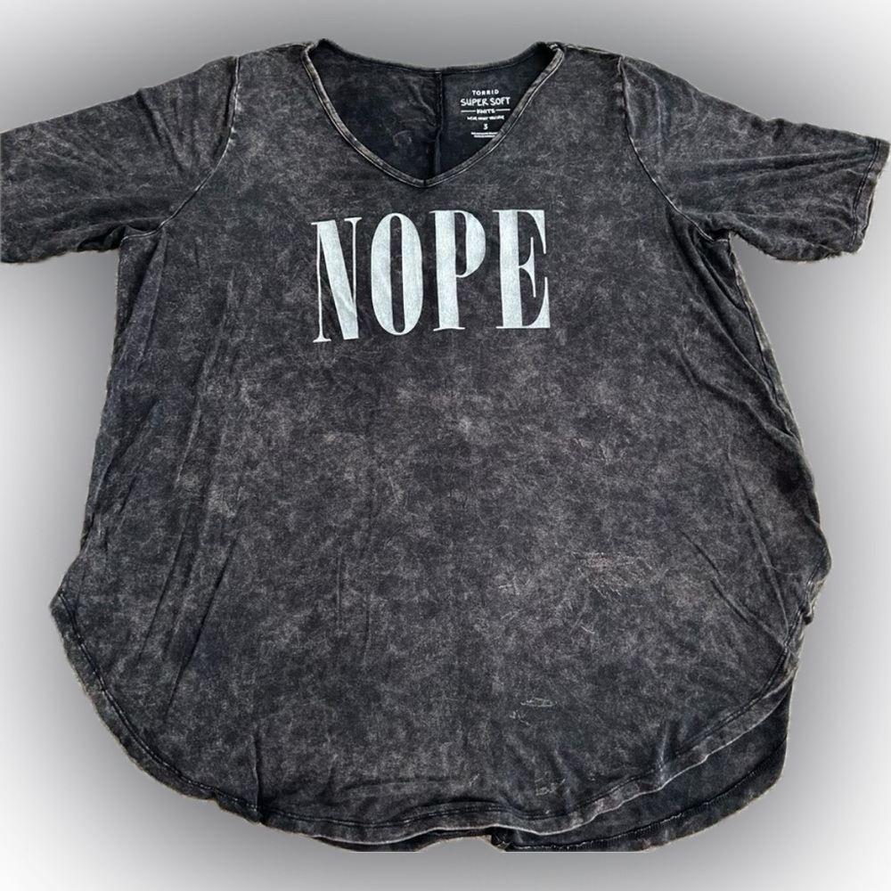 Torrid Super Soft Black Knit NOPE Top Size 3